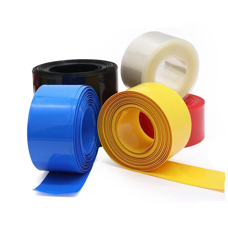45mm PVC Heat Shrink Tubing Battery Sleeve Wrap — 7 Colors, 1–50 Meter - HomeDIYer