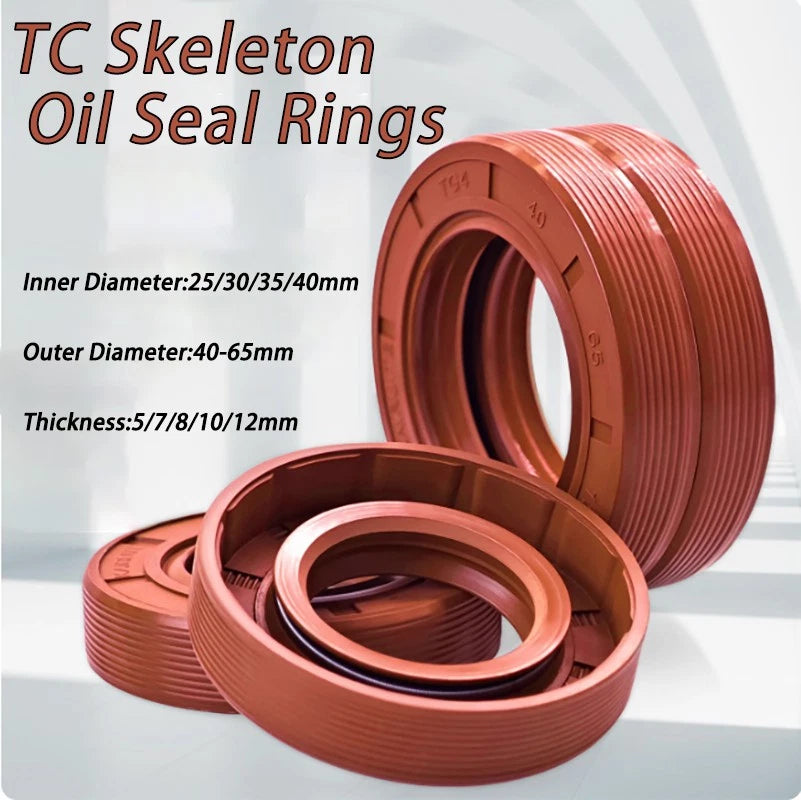 TC Skeleton Oil Seal — FKM Rotary Shaft Seal, ID 25–40mm, Multiple Sizes