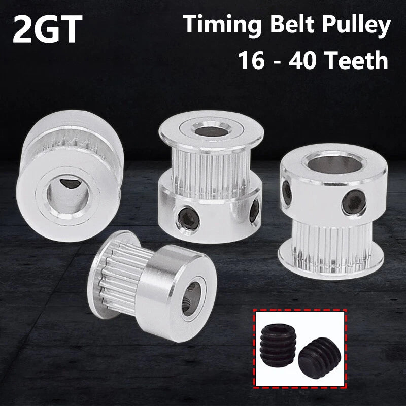 2GT Timing Belt Pulley 16T-40T Bore 3-13mm For 6mm Wide Timing Belt, CNC Motor