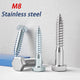 8mm M8 A2 STAINLESS STEEL SCREWS HEX HEAD LAG BOLTS WOOD SCREW BOLT DIN571
