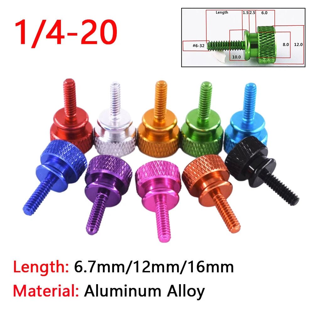 UNC 6 - 32 Aluminum Knurled Thumb Screws – High - Head Hand - Grip Bolts for PC Case & DIY - HomeDIYer