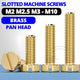 Brass Slotted Pan Head Machine Screws — M2 to M10, Multiple Lengths