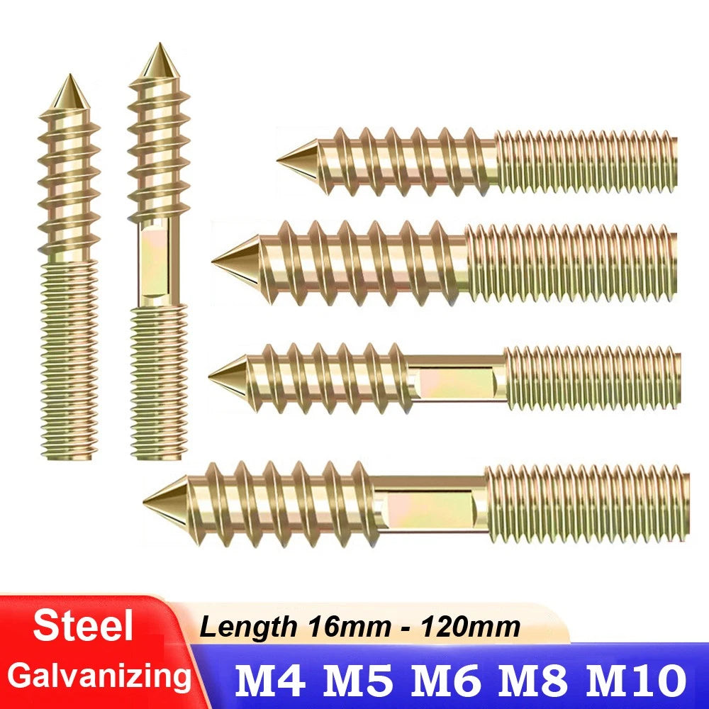 M4 M5 M6 M8 M10 M12 WOOD TO METAL DOWELS DOUBLE ENDED THREADED FURNITURE SCREWS