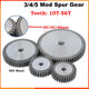 3/4/5 Mod 10T-56T Spur Gear 45# Steel Pinion Gear Thickness 3M-30mm 4M-35mm/40mm