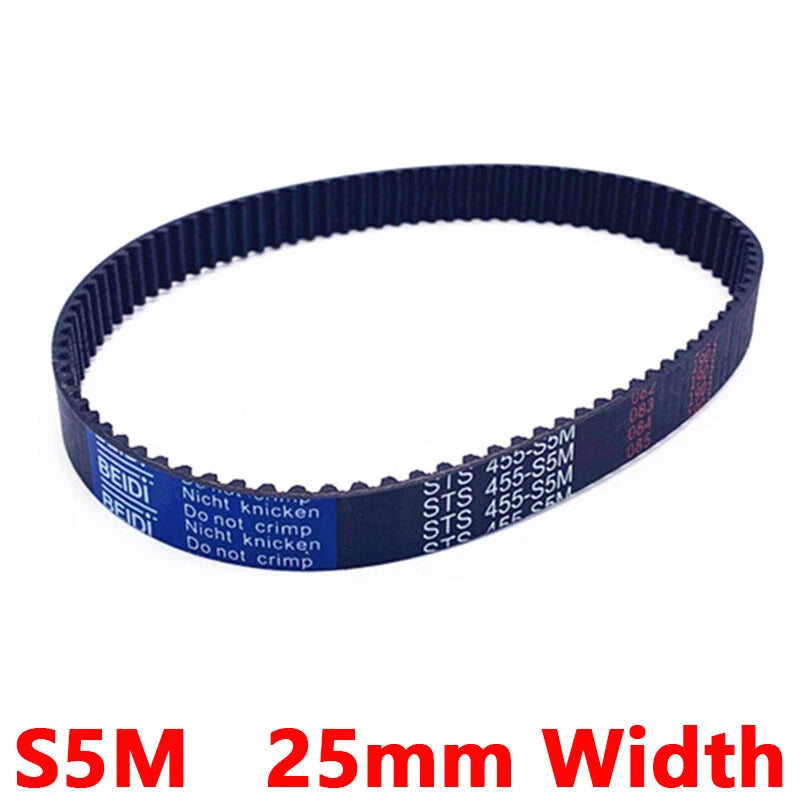 S5M Closed Loop Timing Belt – 5mm Pitch, 25mm Wide, 36–800 Teeth