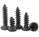 M1, M1.2, M1.4, M1.7, M2, M2.2, M2.6, M3 Pan Head Self‑Tapping Screws – Black Zinc Carbon Steel