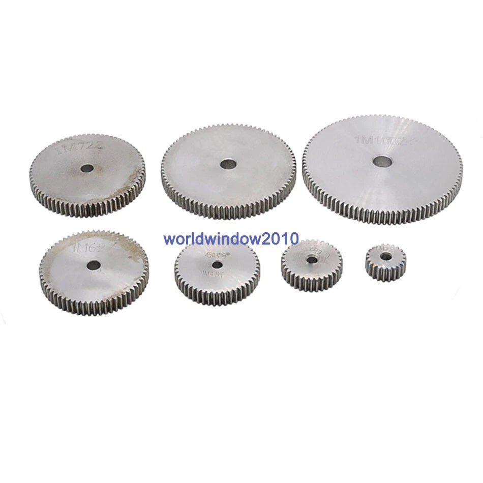 45# Steel Spur Gear 1M12T-1M100T Metal Mod 1 Pinion Gear 12-100 Tooth Moter Gear