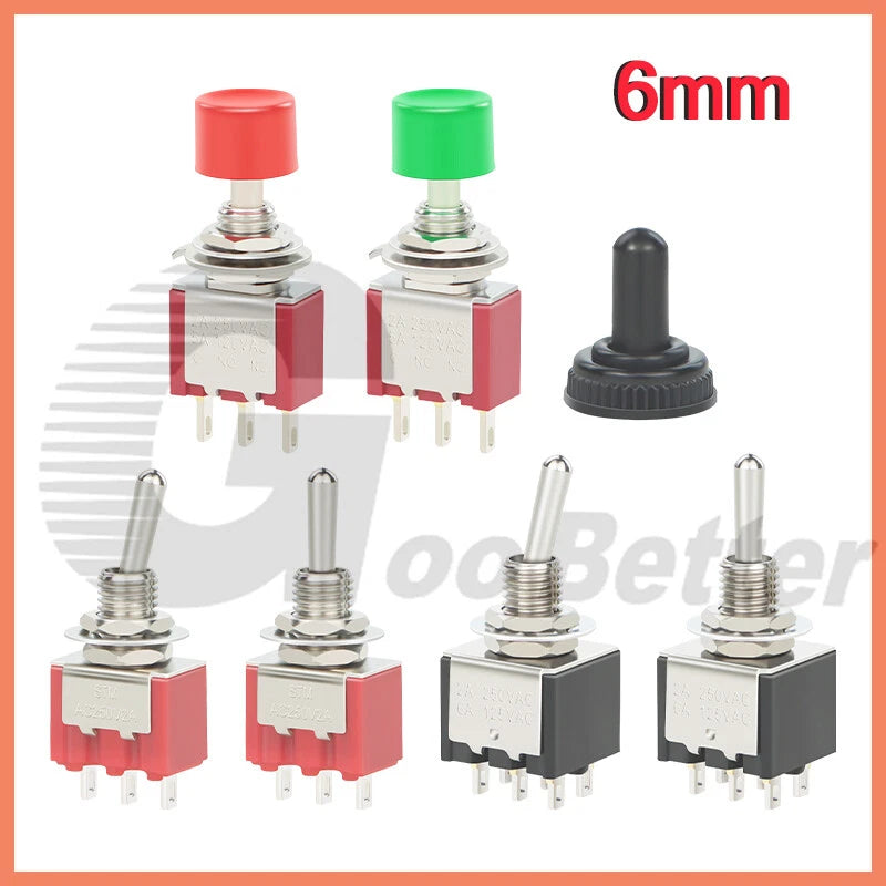 DPDT Mini Toggle Switch – 2 or 3 Position, 6-Pin, 125V/250V | Boat, Car & DIY