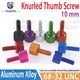 UNC 6#-32 x 10mm Aluminum Knurled Thumb Screws — 10 Colors, Hand-Tighten Grip Knob