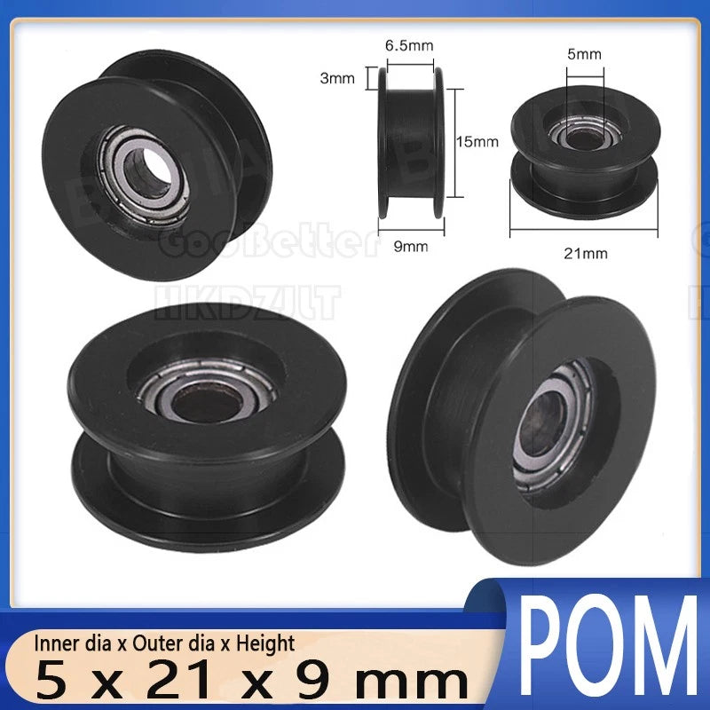 Nylon Bearing Roller H Type Grooved Wheel Pulleys Rail Wheel 695ZZ 5x21x9 mm