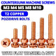 T2 Copper Pozi Countersunk Machine Screws with Flat Washer & Nut | M3–M10