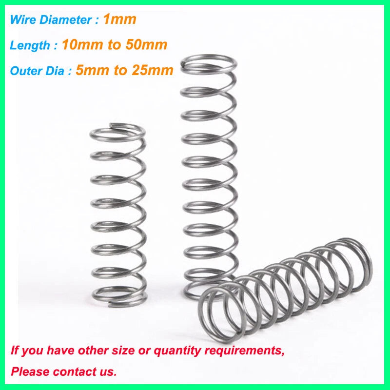 Wire Dia 1mm Compression Springs Material Spring Steel Pressure Spring for DIY