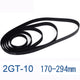 GT2 Timing Belt 2mm Pitch Closed Loop – 10mm Wide, 170–294mm Circumference for 3D Printer & CNC