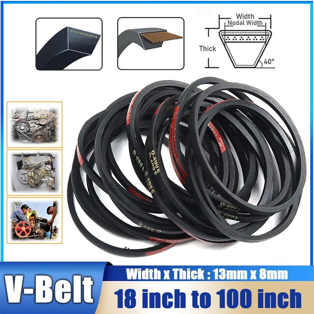 A-Section V-Belt Industrial Drive Belt — 13mm x 8mm | A18 to A100 (Imperial)