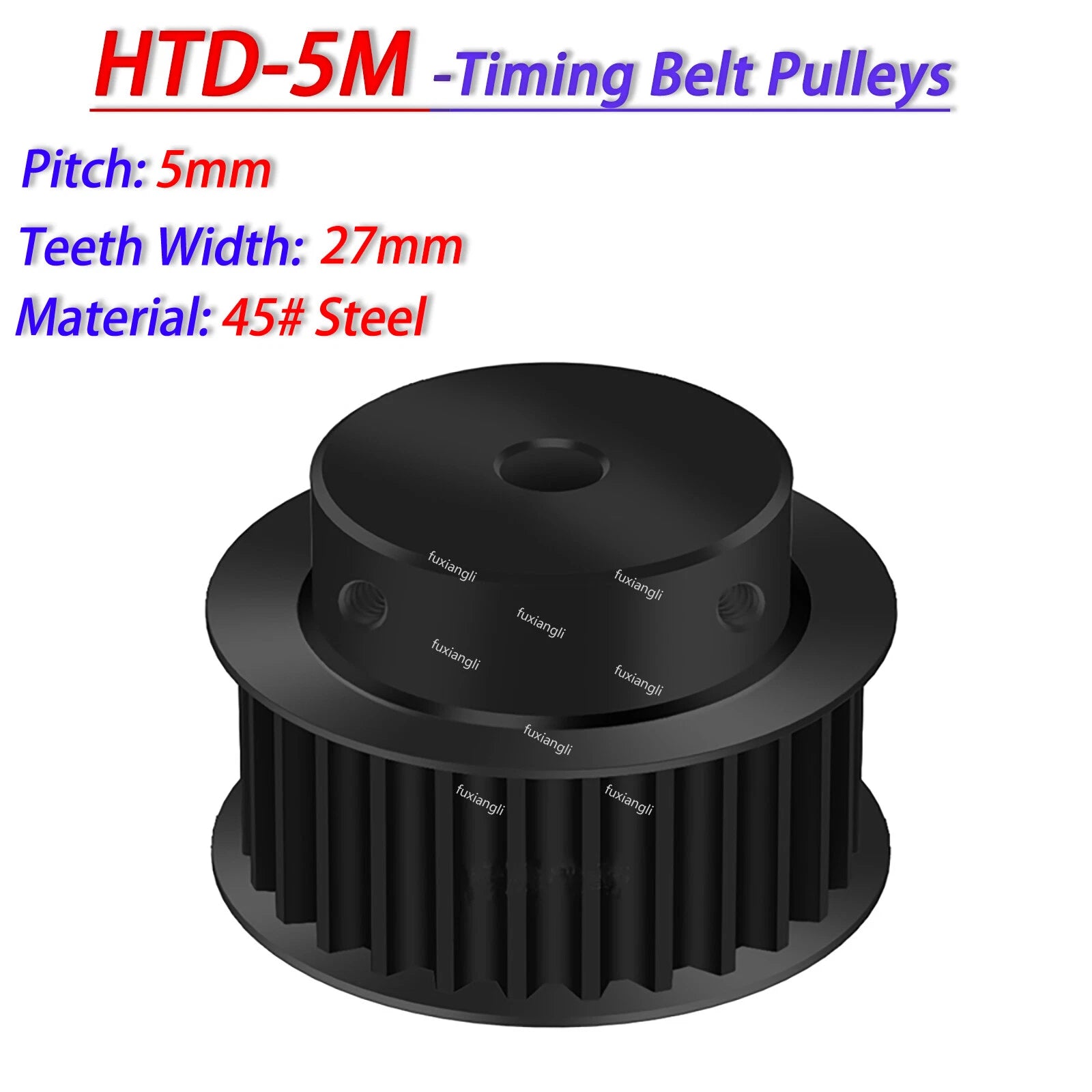 HTD-5M 14-60T Timing Belt Pulley CNC Drive Pitch 5mm Width 27mm BF-type 45#Steel