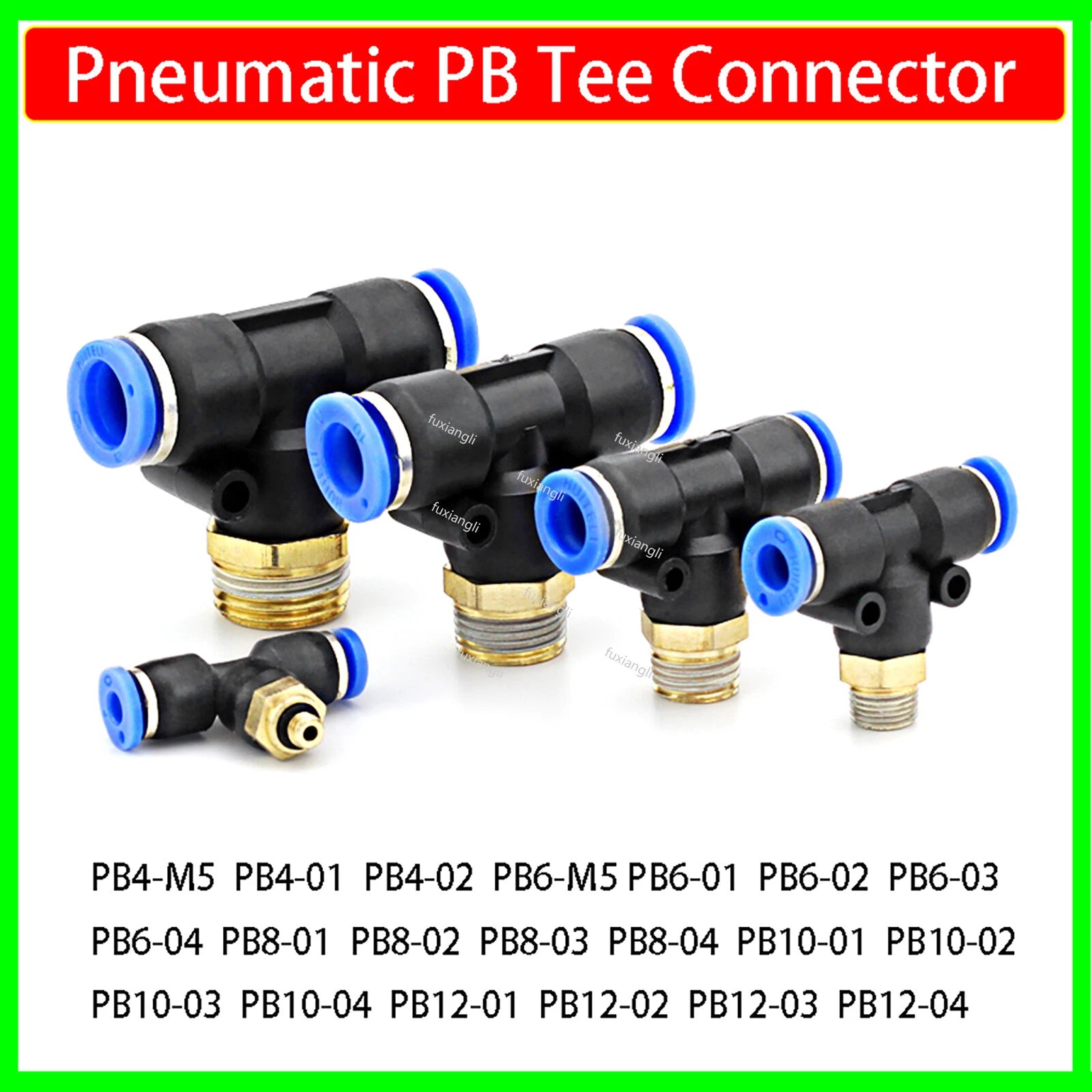 Pneumatic Push-In Tee Fitting – Air Hose to Thread Adapter (4mm–12mm Tube)