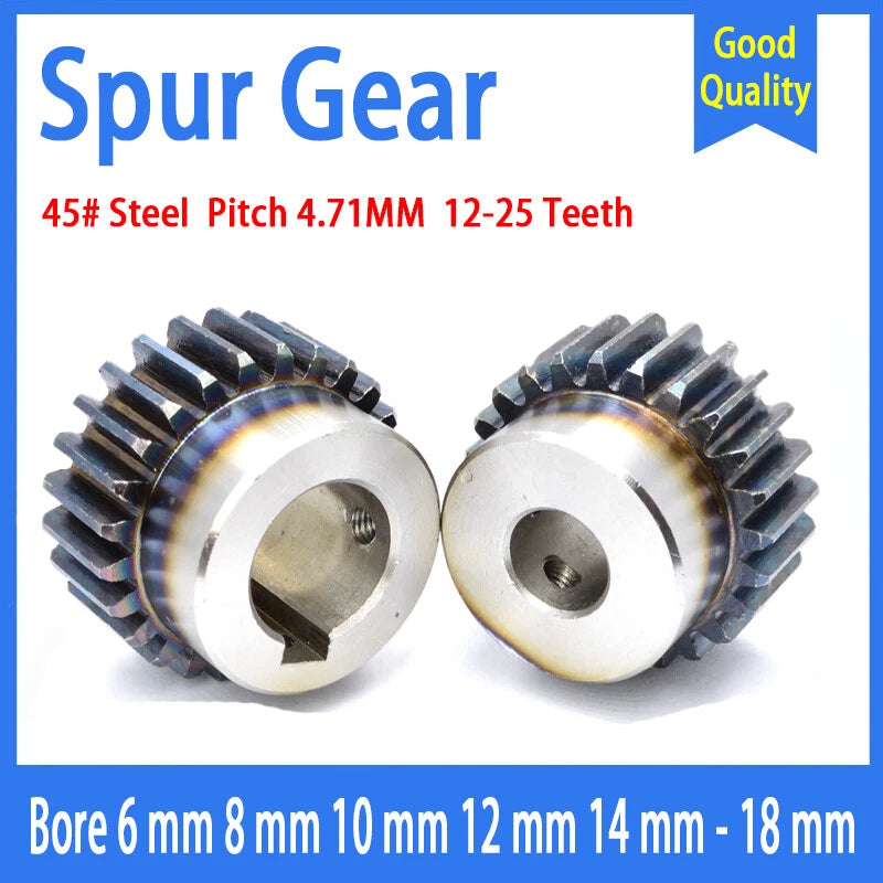 1.5 Mod 45# Steel Spur Gear 12-25T Bore 6-18mm Pinion Gear with Step Motor Gear