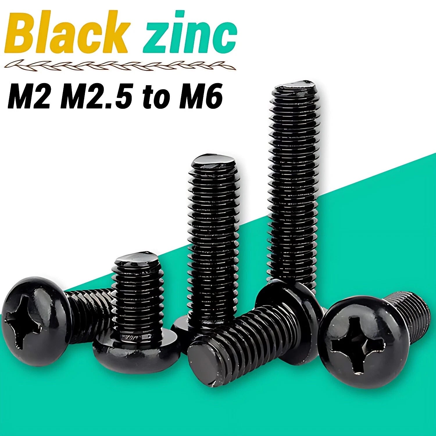 M2–M6 Pan Head Self‑Tapping Sheet Metal Screws – Black Oxide Carbon Steel