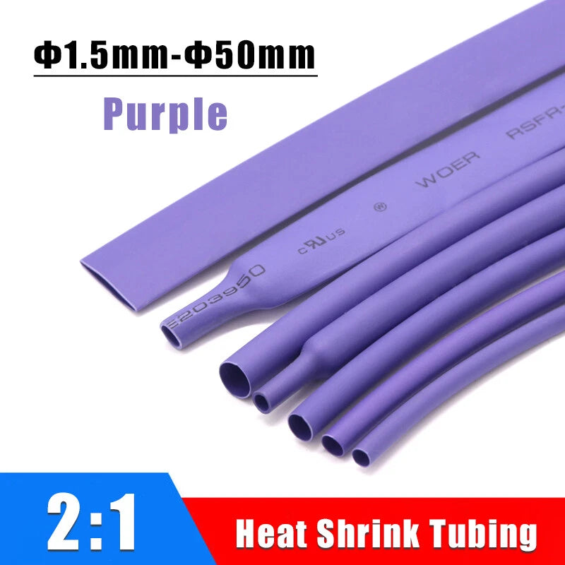 Purple Heat Shrink Tubing 2:1 — φ1.5mm to φ50mm | Electrical Wire Sleeve