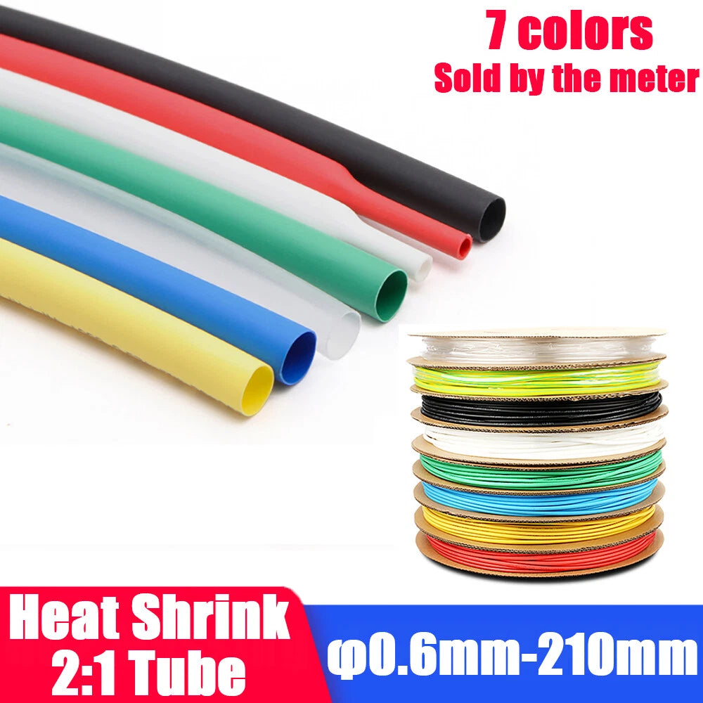 Heat Shrink Tube 2:1 Ratio – Electrical Wire Sleeving & Cable Insulation, All Sizes & Colors
