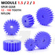 Nylon Spur Gear 12-100 Tooth Module 1.5 2 3 Pinion Motor Gear Flat Plastic Blue