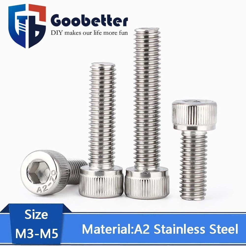 M3 M4 M5 Socket Head Cap Screws – A2 Stainless Steel, High Strength & Corrosion Resistant
