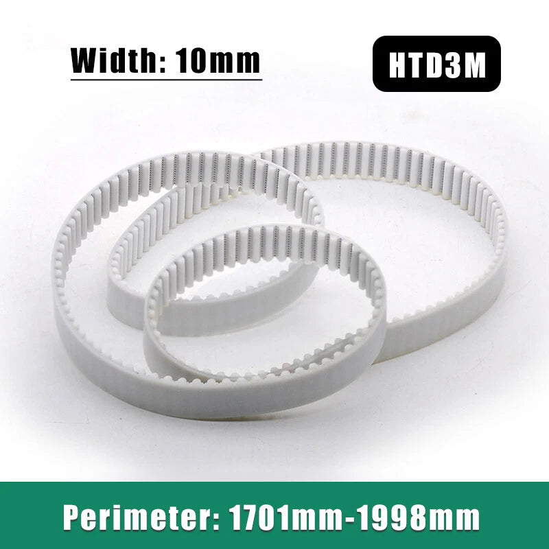 HTD3M Timing Belt Closed Loop – PU with Steel Wire, 10mm Wide, 1701–1998mm Perimeter