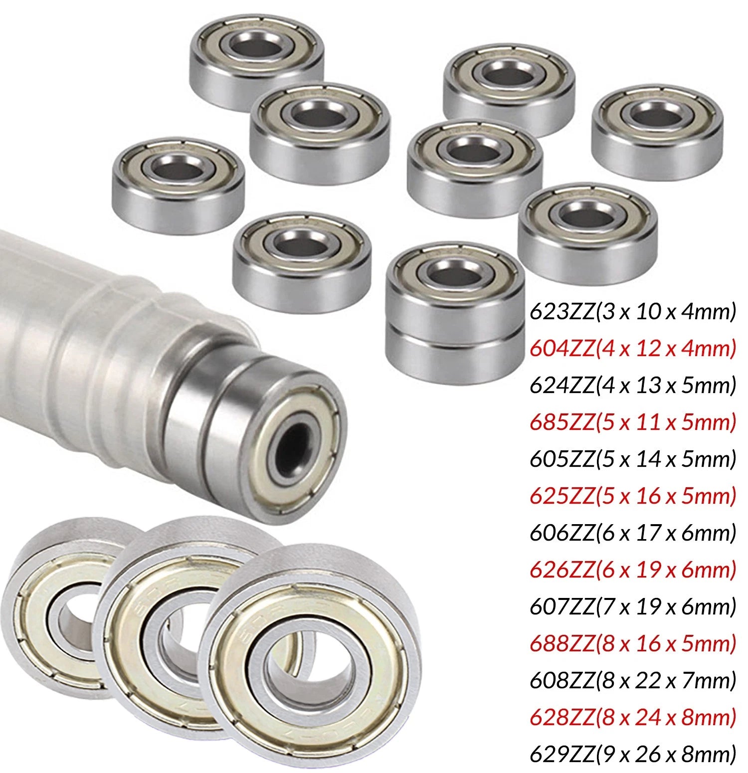 Miniature Ball Bearings Small Seal Micro Mini 623 604 624 685 605 625 606-628 ZZ