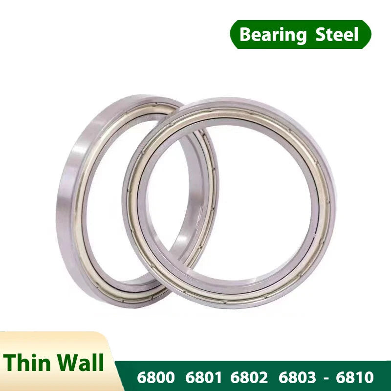 Deep Groove Ball Bearing Thin Wall Bearings Steel 6800 - 6810 Metal Seals