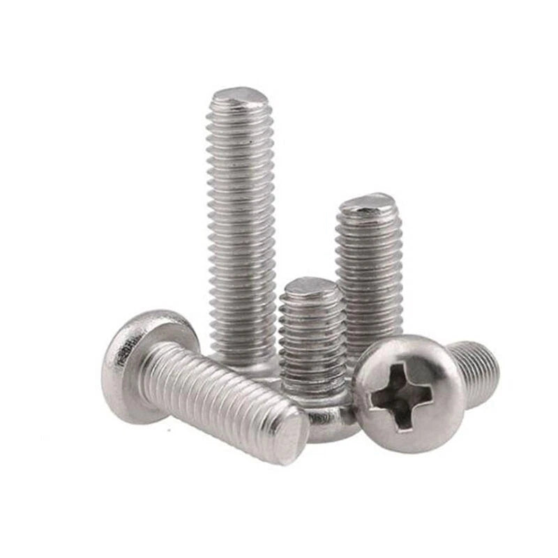 M5 M6 Phillips Pan Head Machine Screws — A2 304 Stainless Steel, Multiple Lengths