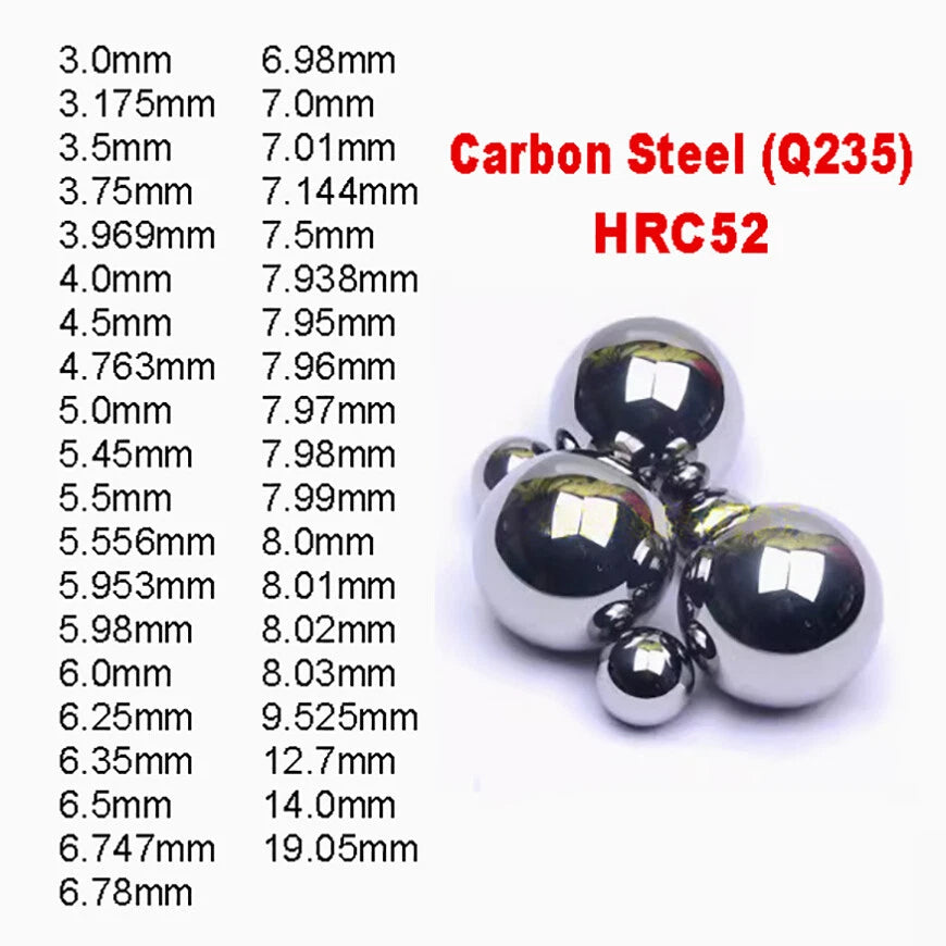 1Kg Ball Bearings Carbon Steel G100 Grade Precision Small Steel Ball 3.0-19.05mm