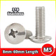 M5 Phillips Button Head Screws – 316 Stainless Steel Marine Grade, 8–60mm Lengths