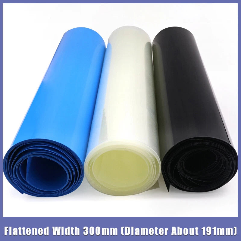 300mm Flat Width PVC Heat Shrink Tubing for Battery Pack Wrap & Insulation Sleeve