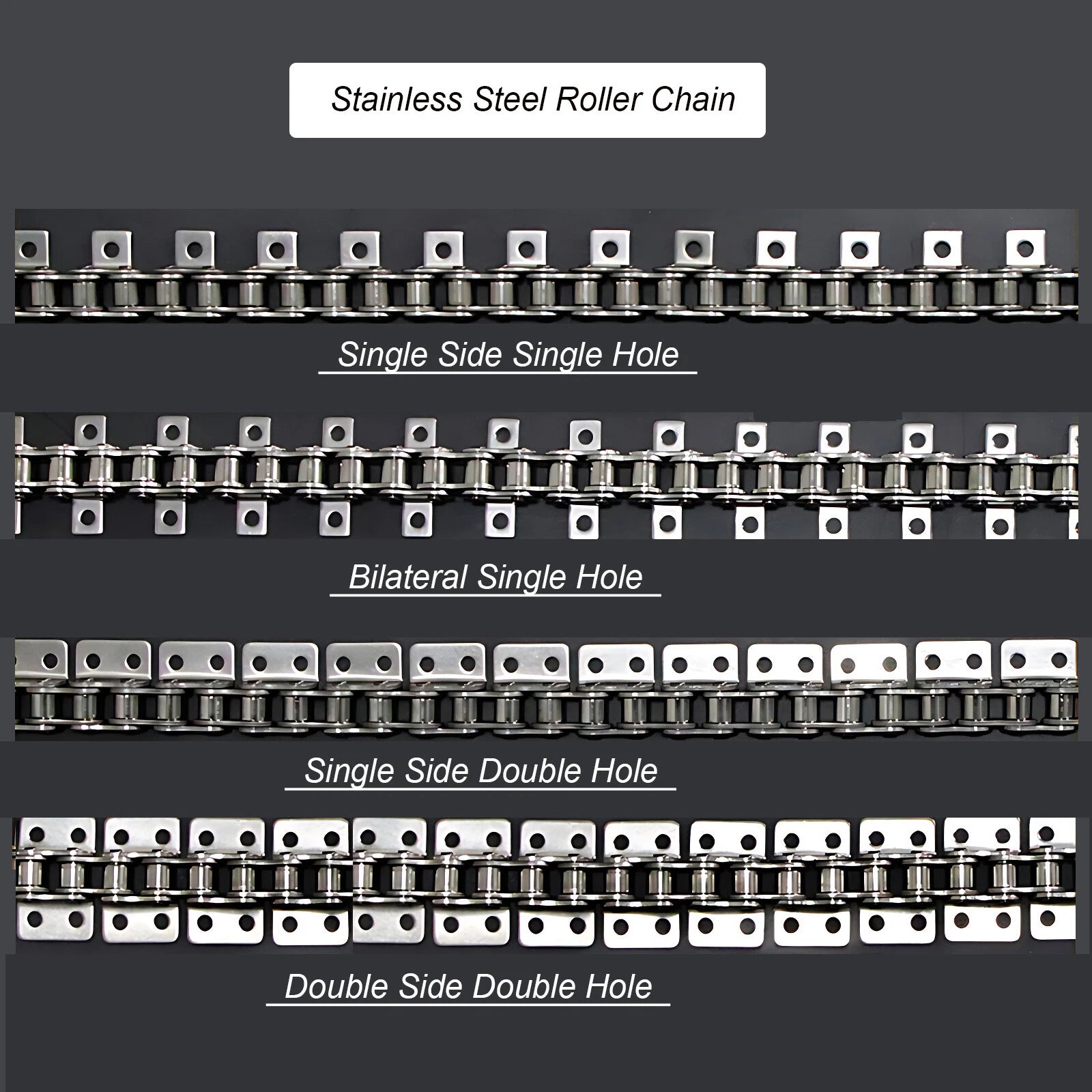Roller Chain With Both Side Simplex-Double Row X 1.524 Meters 06B -16A 201/304