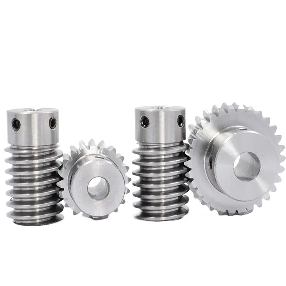Stainless Steel A2 Module 1 Worm Shaft Worm Gear Wheel 15 to 60 Tooth Precision