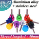 #6-32 UNC Knurled Thumb Screws — Stepped Hand Grip, 10 Colors, 4–40mm