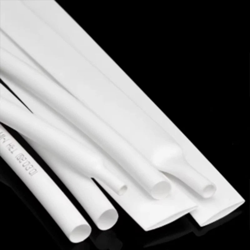 White Heat Shrink Tubing 2:1 Ratio | 0.8mm–80mm | Electrical Cable Sleeving