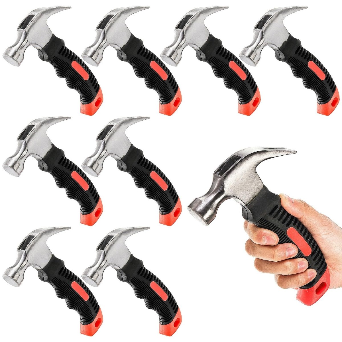 Mini Claw Hammer with Soft Rubber, Stubby Hammer, Camping Hammer, for DIY, General Household Projects - HomeDIYer