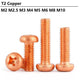 Copper Phillips Pan Head Machine Screws M2–M10, Multiple Lengths & Pack Sizes