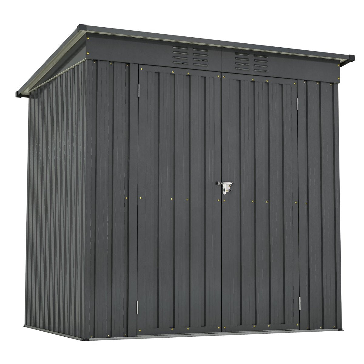6 x 4 ft Outdoor Storage Shed, All Weather Tool Shed for Garden, Backyard, Lawn, Black - HomeDIYer