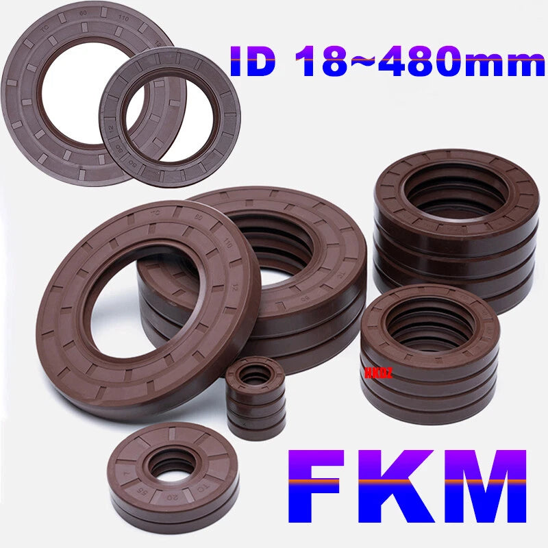FKM Rubber TC Oil Seal Double Lip Rotary Shaft Seal ID 18–480mm