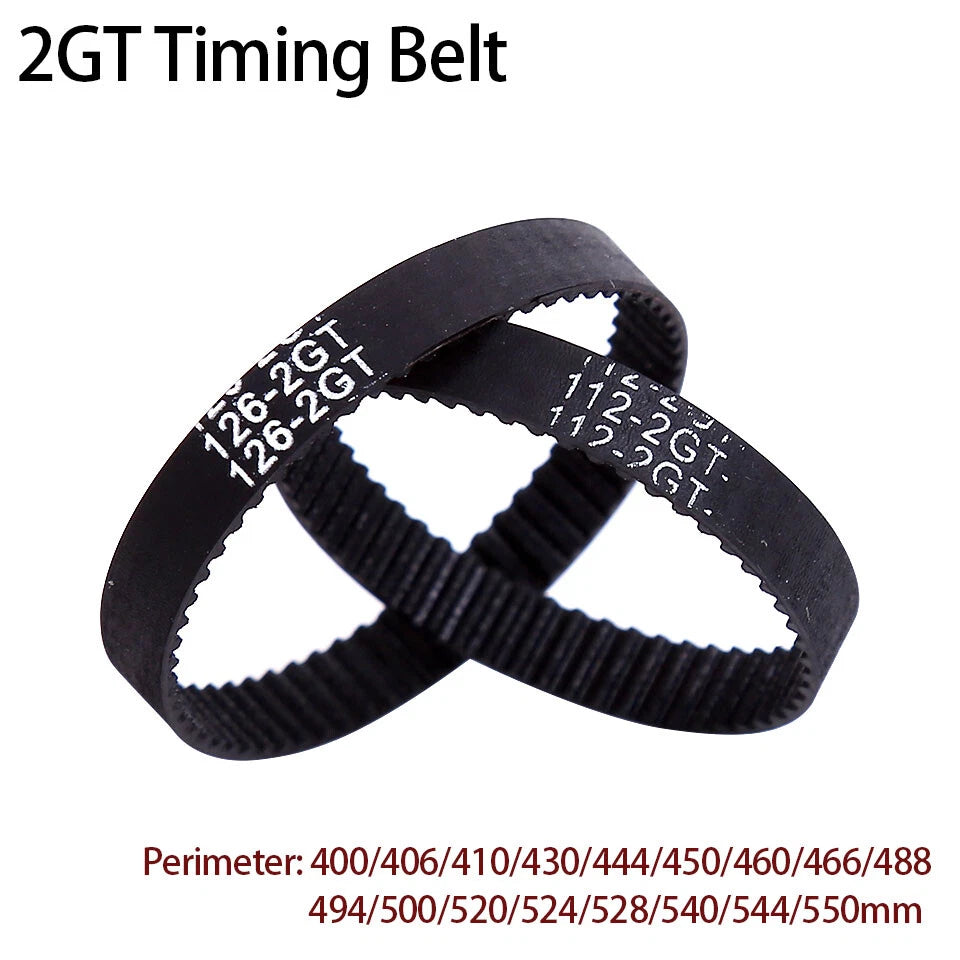 2GT Closed Loop Timing Belt for CNC — 10mm Wide, Perimeter 400mm–550mm