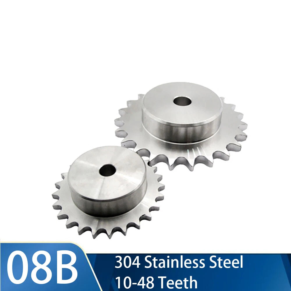 Stainless Steel 08B 10-48T Simplex Roller Chain Pilot Bore 1/2" Pitch Sprocket