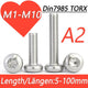 A2 Stainless Steel Torx Pan Head Machine Screws | M1.4 to M10 Six-Lobe Drive