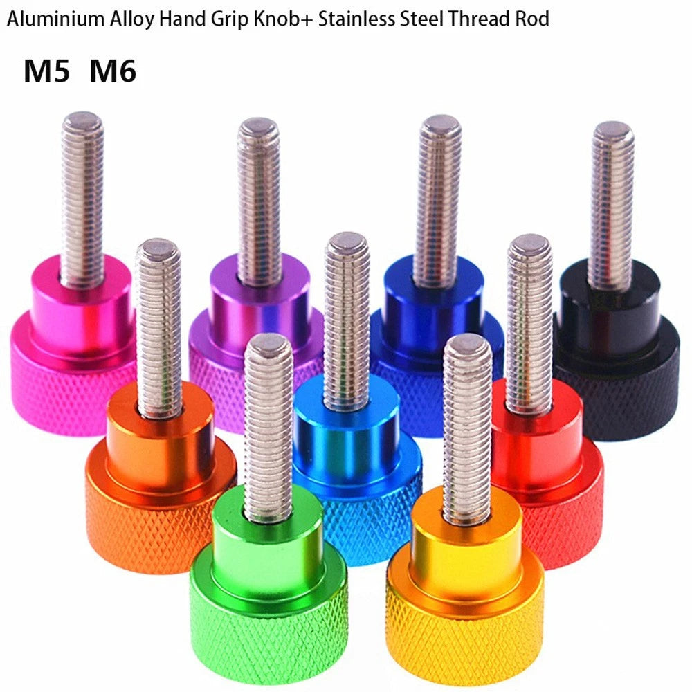 Knurled Thumb Screws M5 M6x30-45 Shoulder Bolt Aluminium Hand Grip Knob High Typ