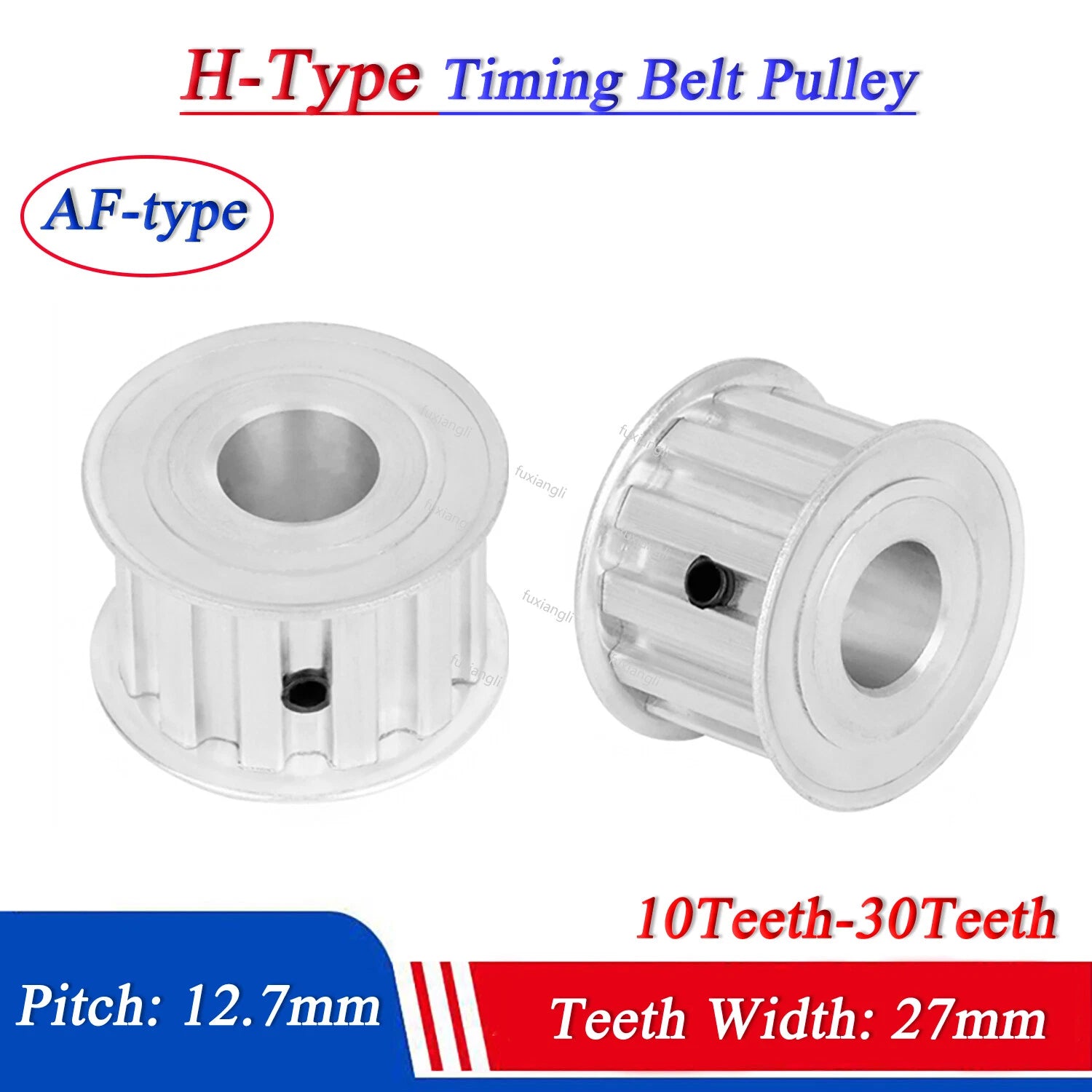 H-Type 10-30Teeth Timing Belt Pulley Pitch 12.7mm Synchronous Wheel Width 27mm