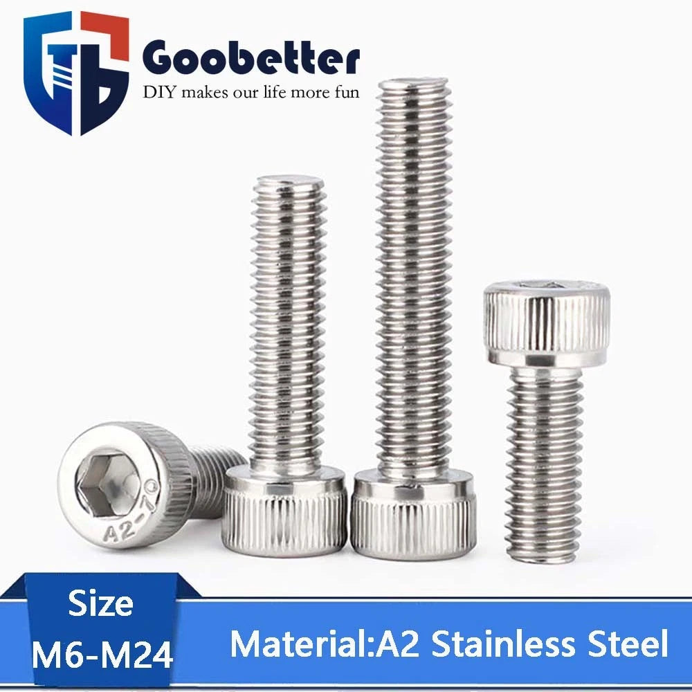 Socket Head Cap Screws – A2 Stainless Steel, M6 to M24, Hex Drive (DIN 912)