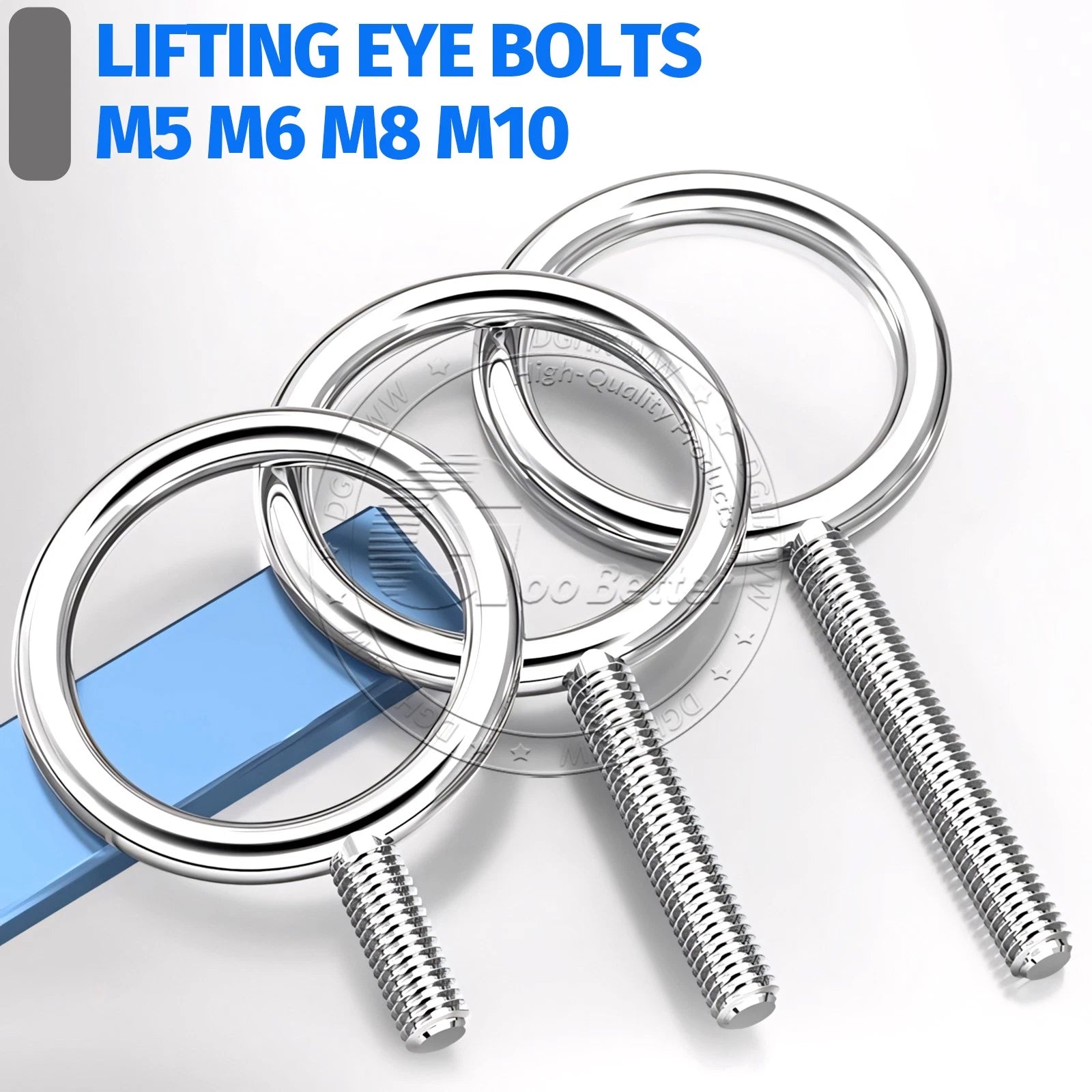 Lifting Eye Bolts M5 M6 M8 M10 — A2 Stainless Steel Metric Thread, 20mm–150mm