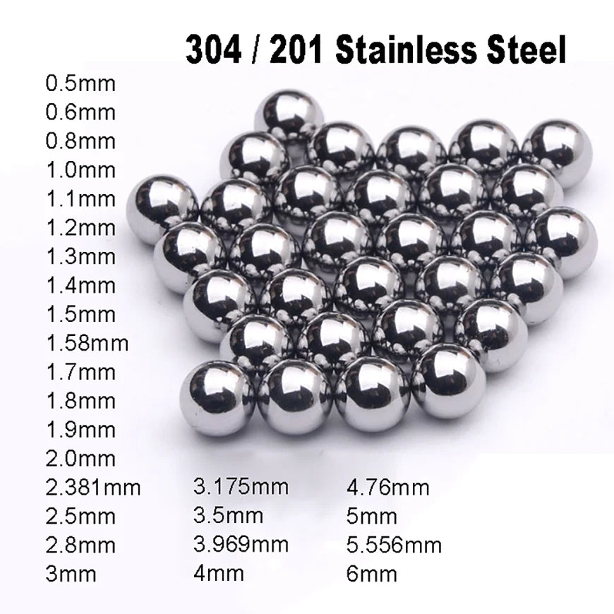 Solid 304-201 Stainless Steel Ball Bearings Precision Bearing Balls 0.5mm- 6mm