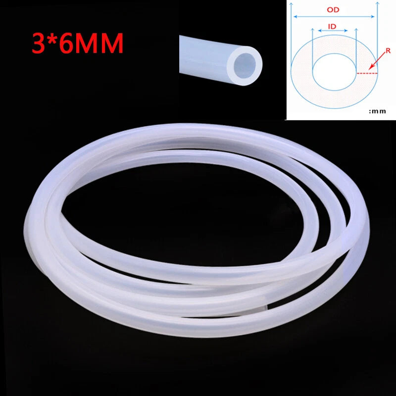 Food Grade Silicone Tubing 3mm ID x 6mm OD — Clear Flexible Hose for Beer, Milk & Liquid Transfer